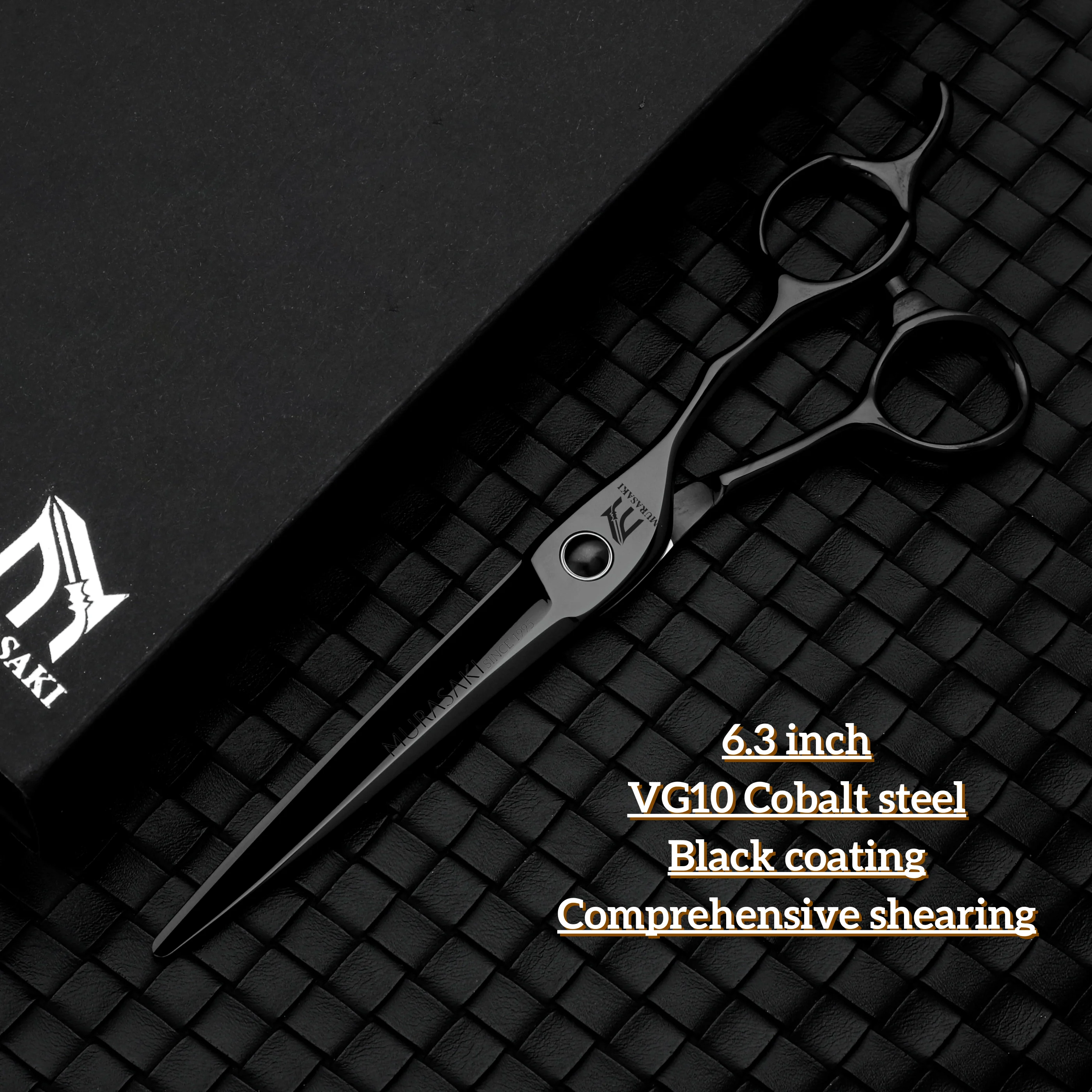 Professional Barber Scissors,6.3-6.8 Inch Black Coating Hair Cutting Shears,Top-Level VG10 Cobalt Steel Barbershop Accessories