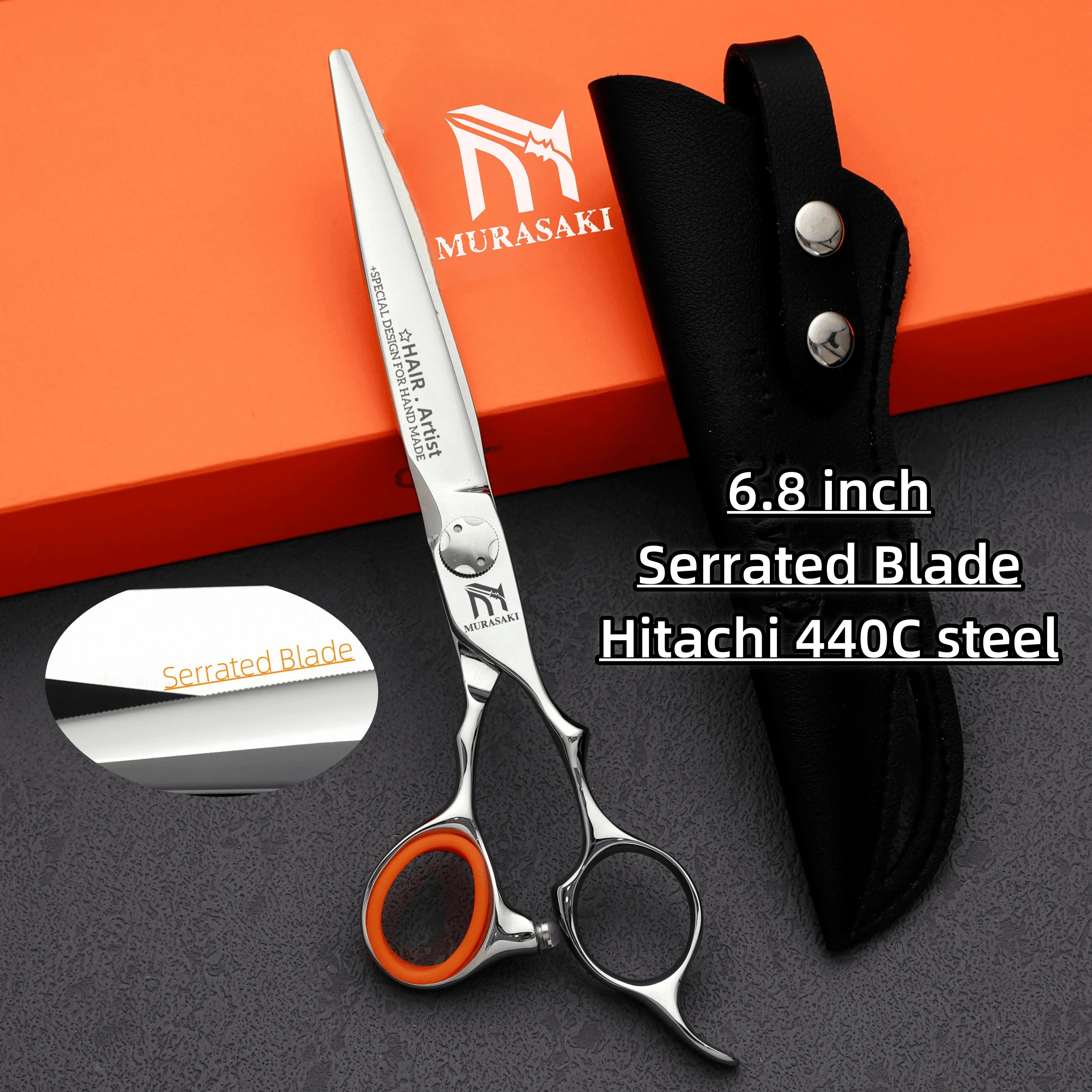 6 inch Professional Barber Scissors,High Quality Japanese 440C Steel Hairdressing Scissors,Sharp and Durable Hair Cutting Tools,