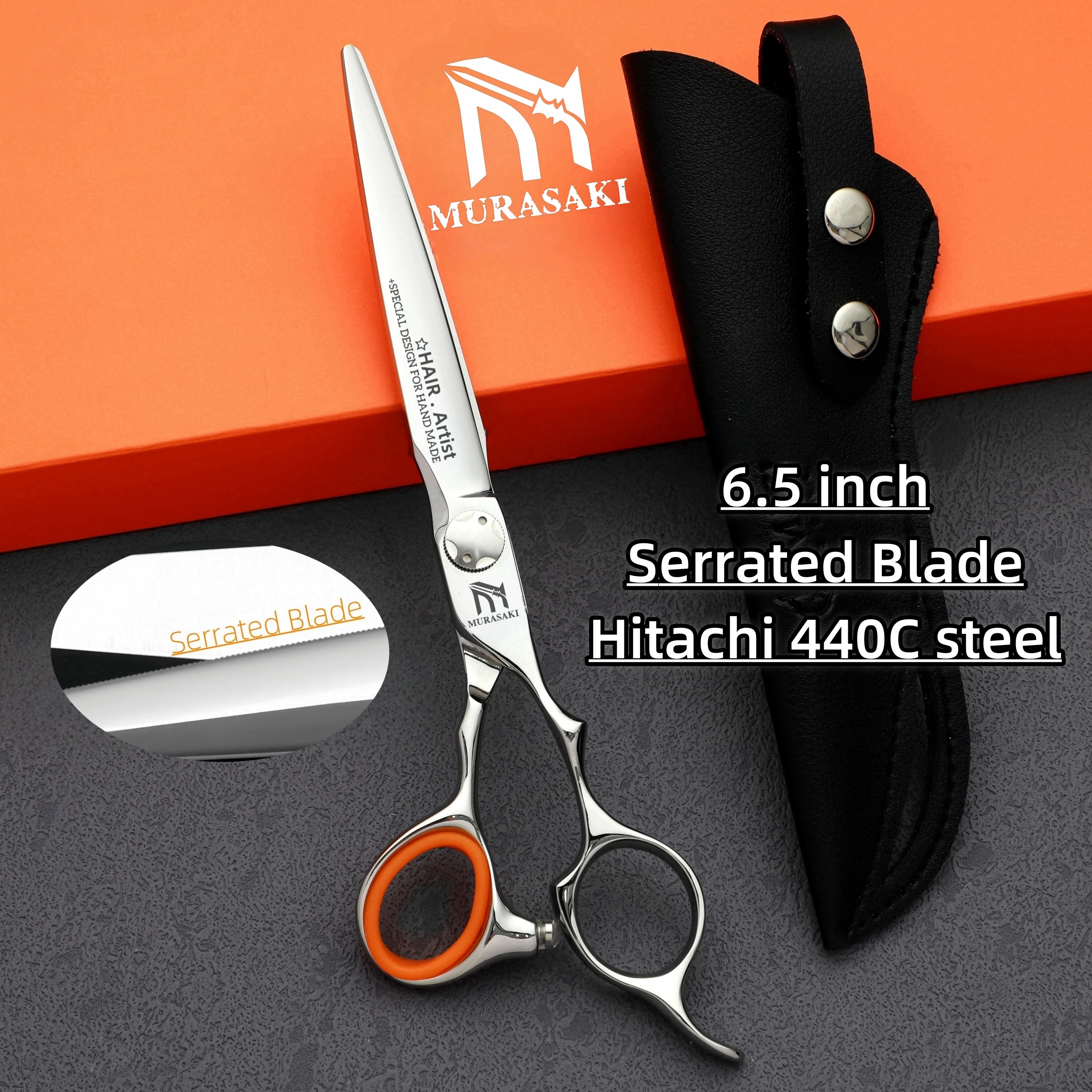 6 inch Professional Barber Scissors,High Quality Japanese 440C Steel Hairdressing Scissors,Sharp and Durable Hair Cutting Tools,