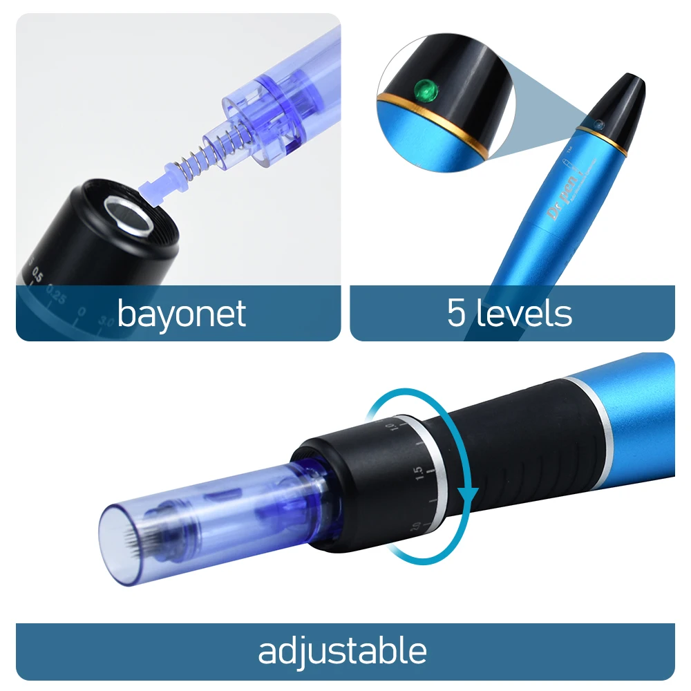 Dr Pen Ultima A1 Microneedling Professional Derma Pen A1 Wireless Button 5 Levels Adjustment Scars Stretch Marks Helpful