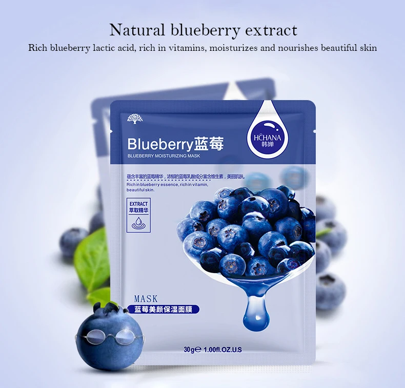 30pcs Fresh Fruits Facial Masks Face skincare Moisturizing Firming Hydrating Korean Face Mask Facial Skin Care Prodcuts