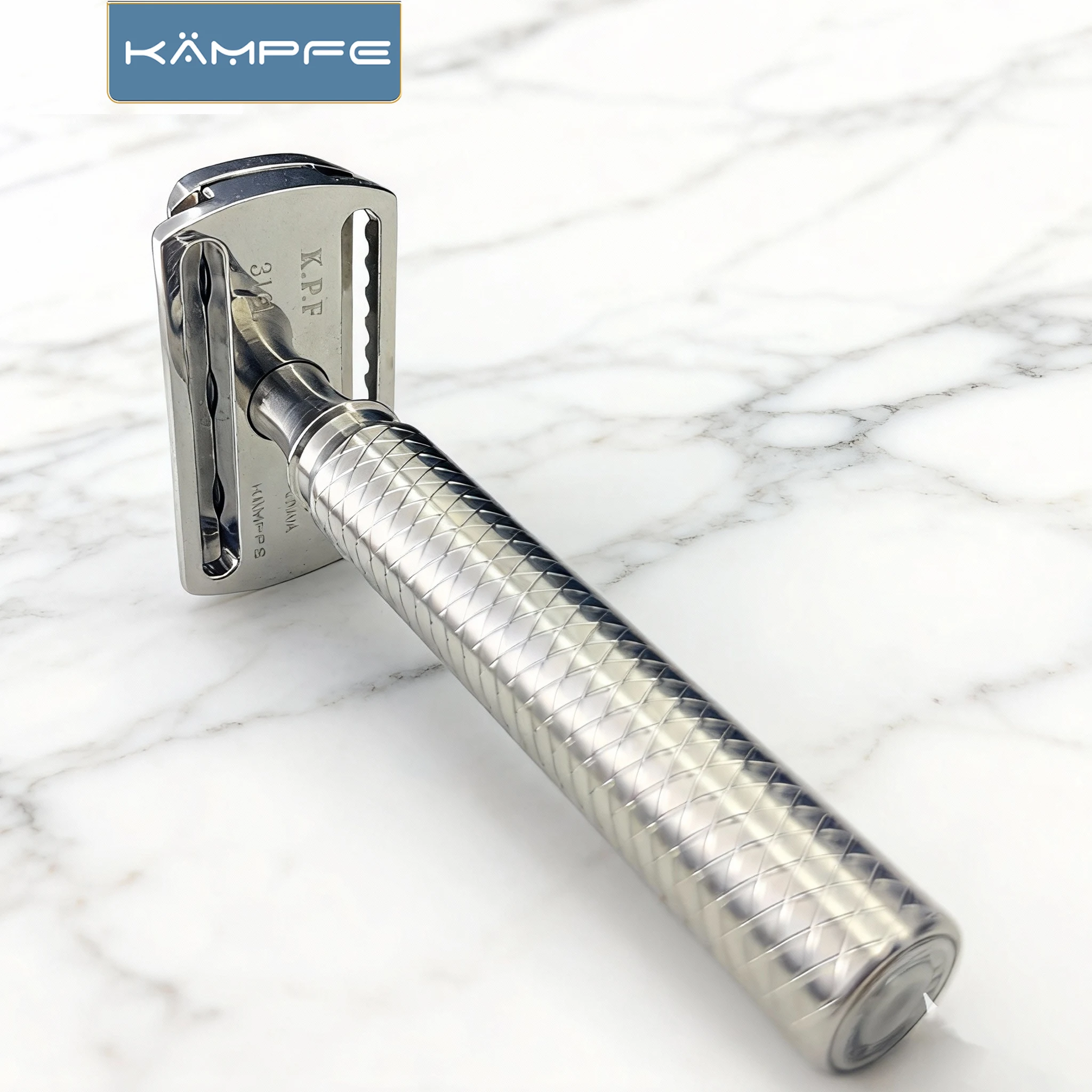 KAMPFE 316L stainless steel precision CNC machining manual safety Closed comb beard razor shaver 5 razor blades