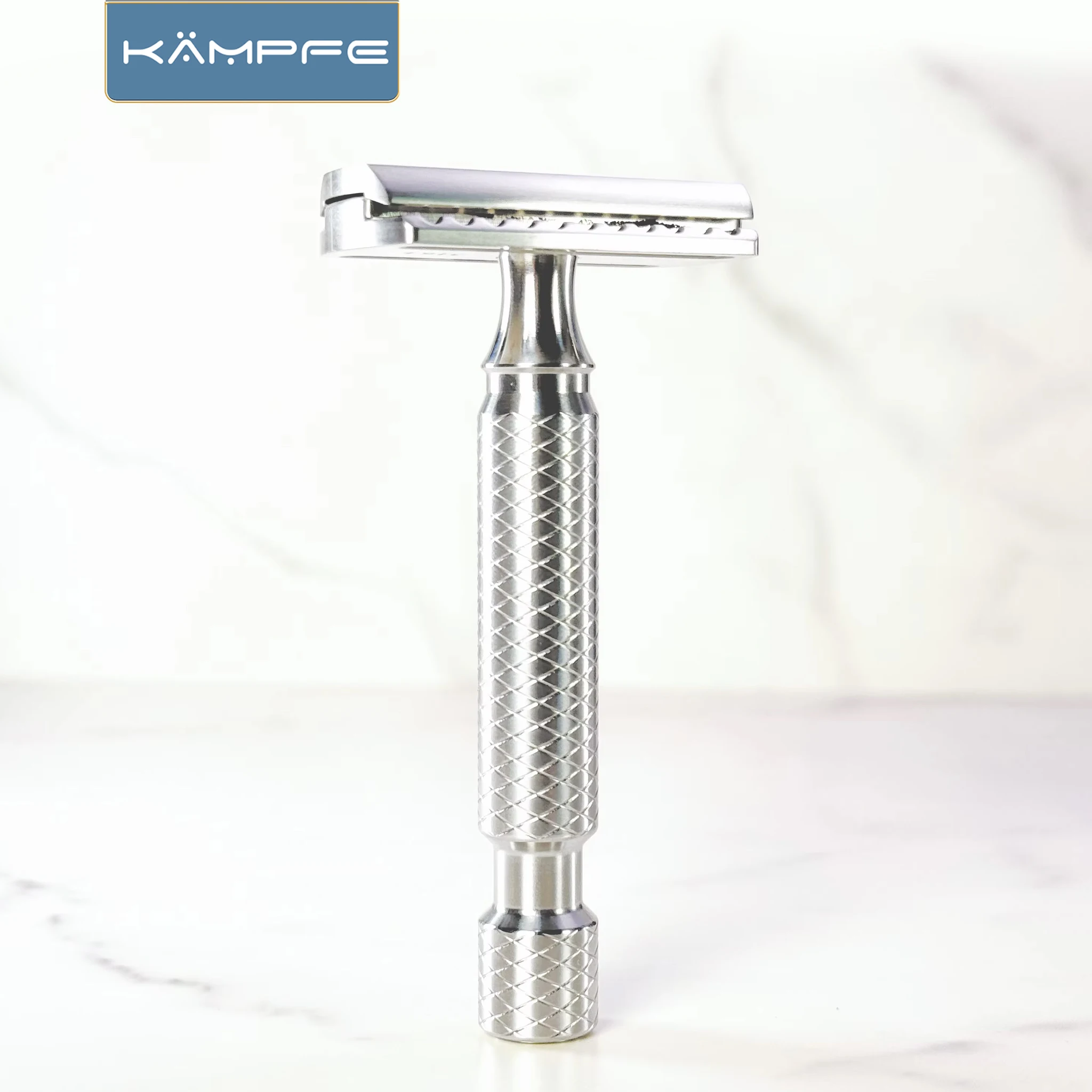 KAMPFE 316L stainless steel precision CNC machining manual safety Closed comb beard razor shaver 5 razor blades