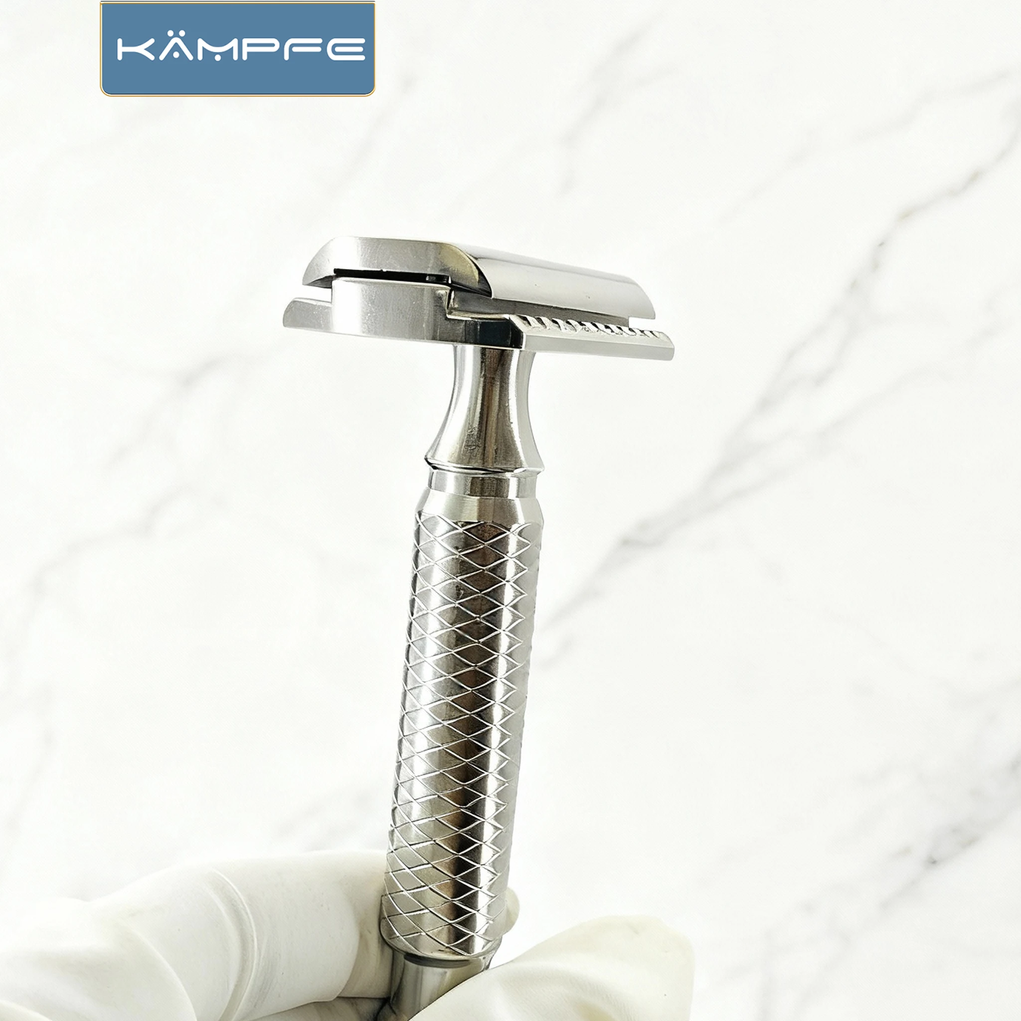 KAMPFE 316L stainless steel precision CNC machining manual safety Closed comb beard razor shaver 5 razor blades