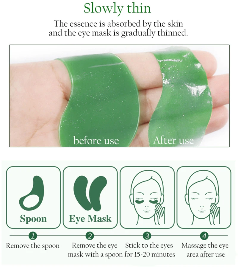 240pcs=120pairs Eye Patches Hyaluron Acid & Gold & Seaweed & Black Pearl Hydrating Moisturizing Crystal Collagen Gel Eye Mask