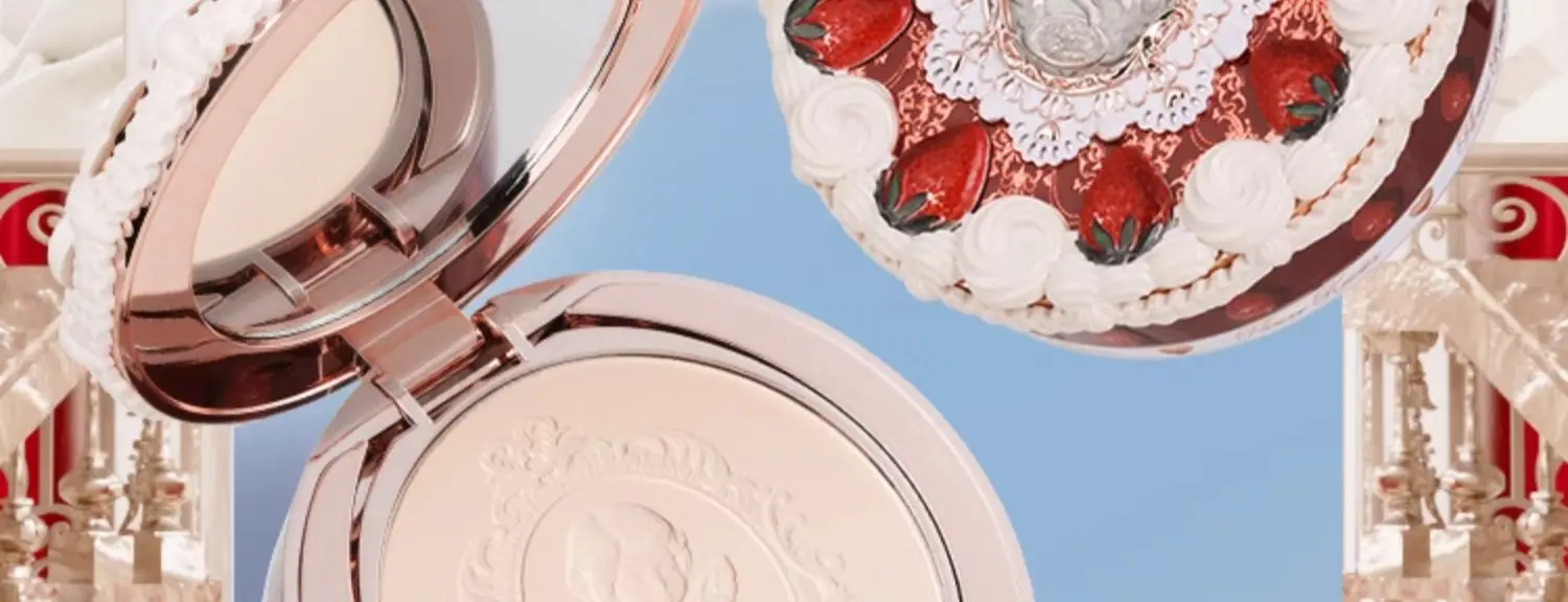 Flower knows Strawberry Cupid series Pressed Powder Matte Soft Focus Oil Control Holding Powder