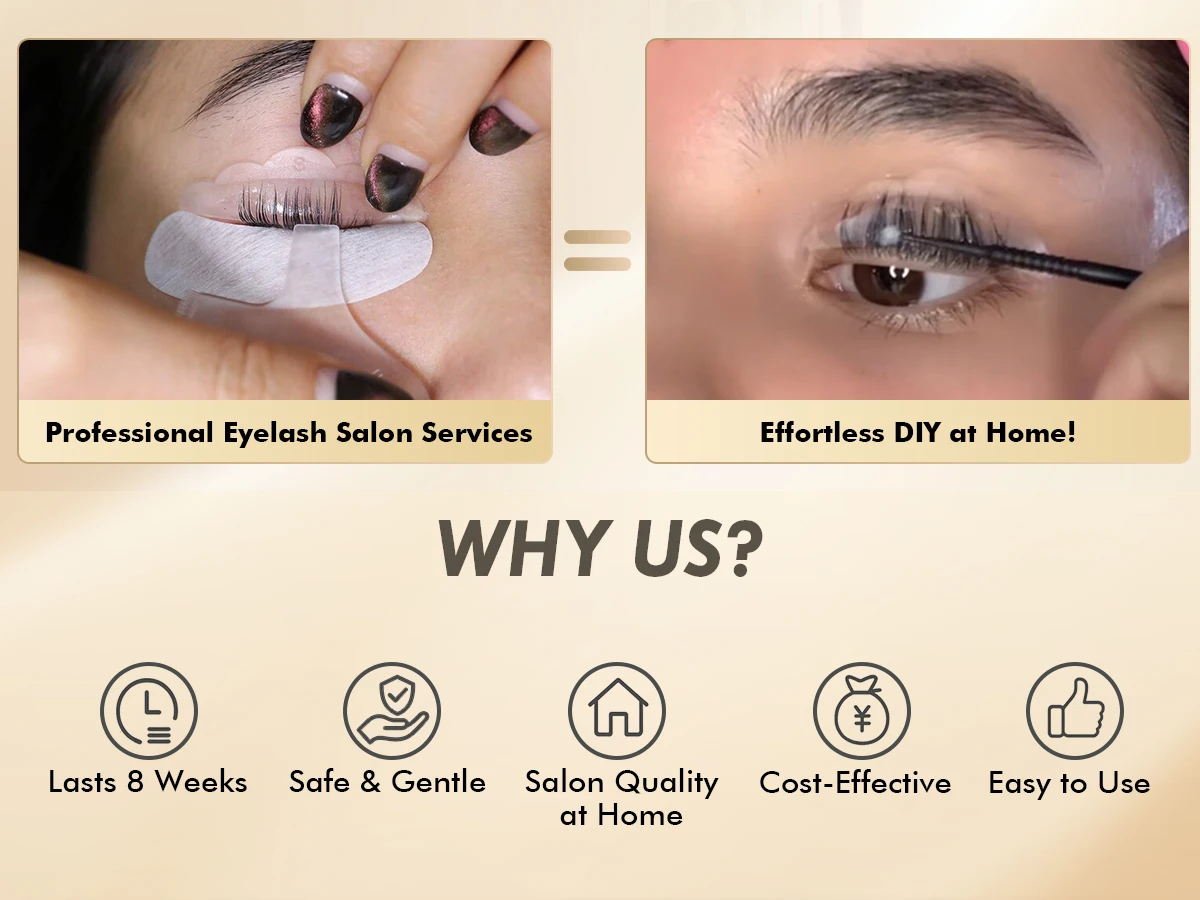 Gollee Eyelash Perm Curler 15 Minutes Lashes Brow Lamination Kit Lasting 4-6 Weeks Eyelashes Lifting Perm Enhancer Salon Beauty