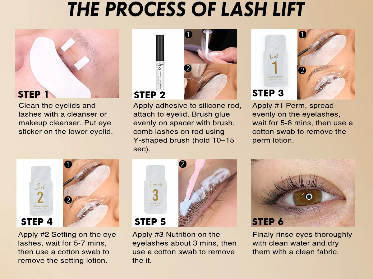 Gollee Eyelash Perm Curler 15 Minutes Lashes Brow Lamination Kit Lasting 4-6 Weeks Eyelashes Lifting Perm Enhancer Salon Beauty