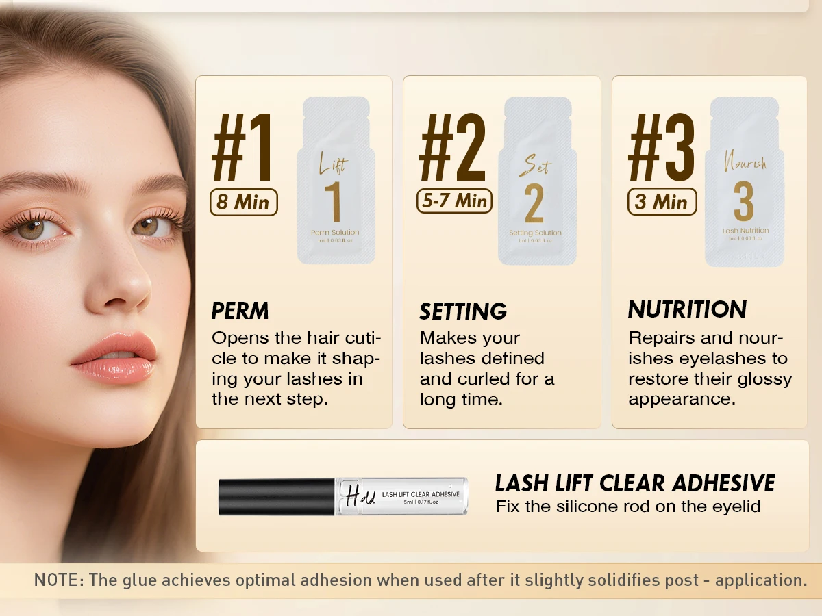 Gollee Eyelash Perm Curler 15 Minutes Lashes Brow Lamination Kit Lasting 4-6 Weeks Eyelashes Lifting Perm Enhancer Salon Beauty