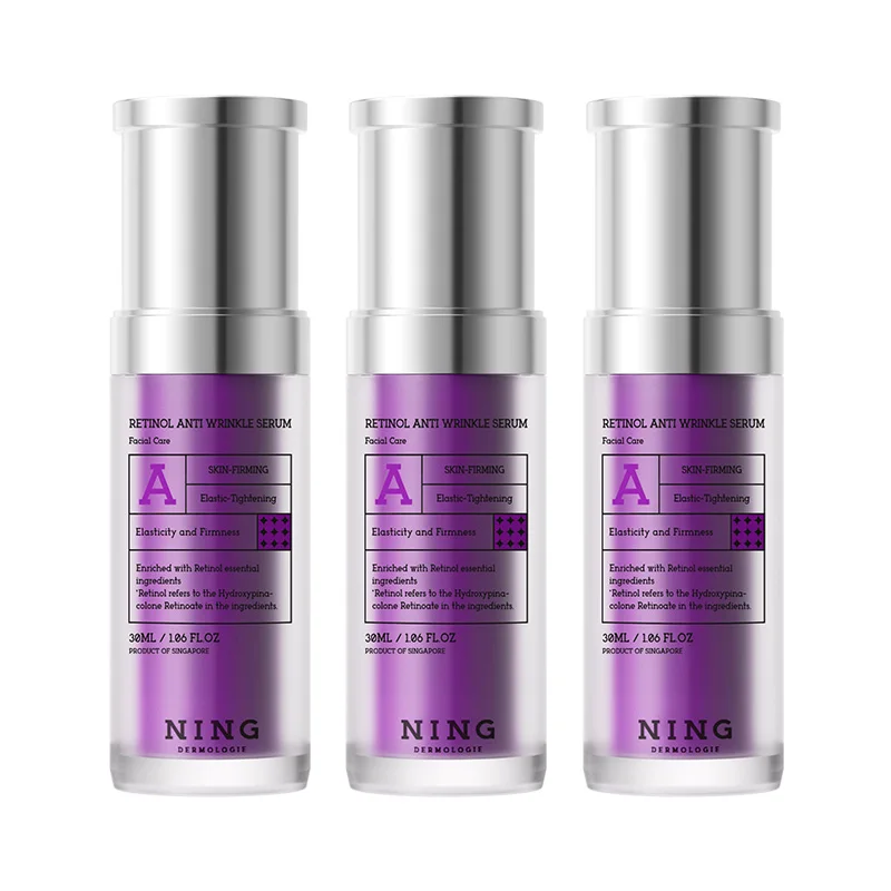NING Retinol Anti-Aging Serum 30ml X 3 – Starter-Friendly Night Essence for Wrinkle Repair, Firming & Youthful Glow