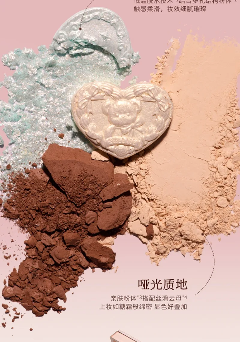 Flower Knows SWEETIE BEAR COLLECTION 6-Color Eye Shadow Palette Makeup Long Lasting Matte Shimmer Finish Eyeshadow Powder