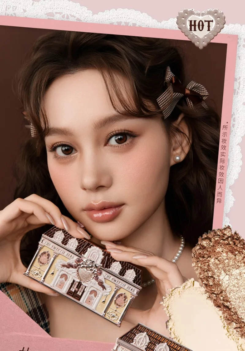 Flower Knows SWEETIE BEAR COLLECTION 6-Color Eye Shadow Palette Makeup Long Lasting Matte Shimmer Finish Eyeshadow Powder
