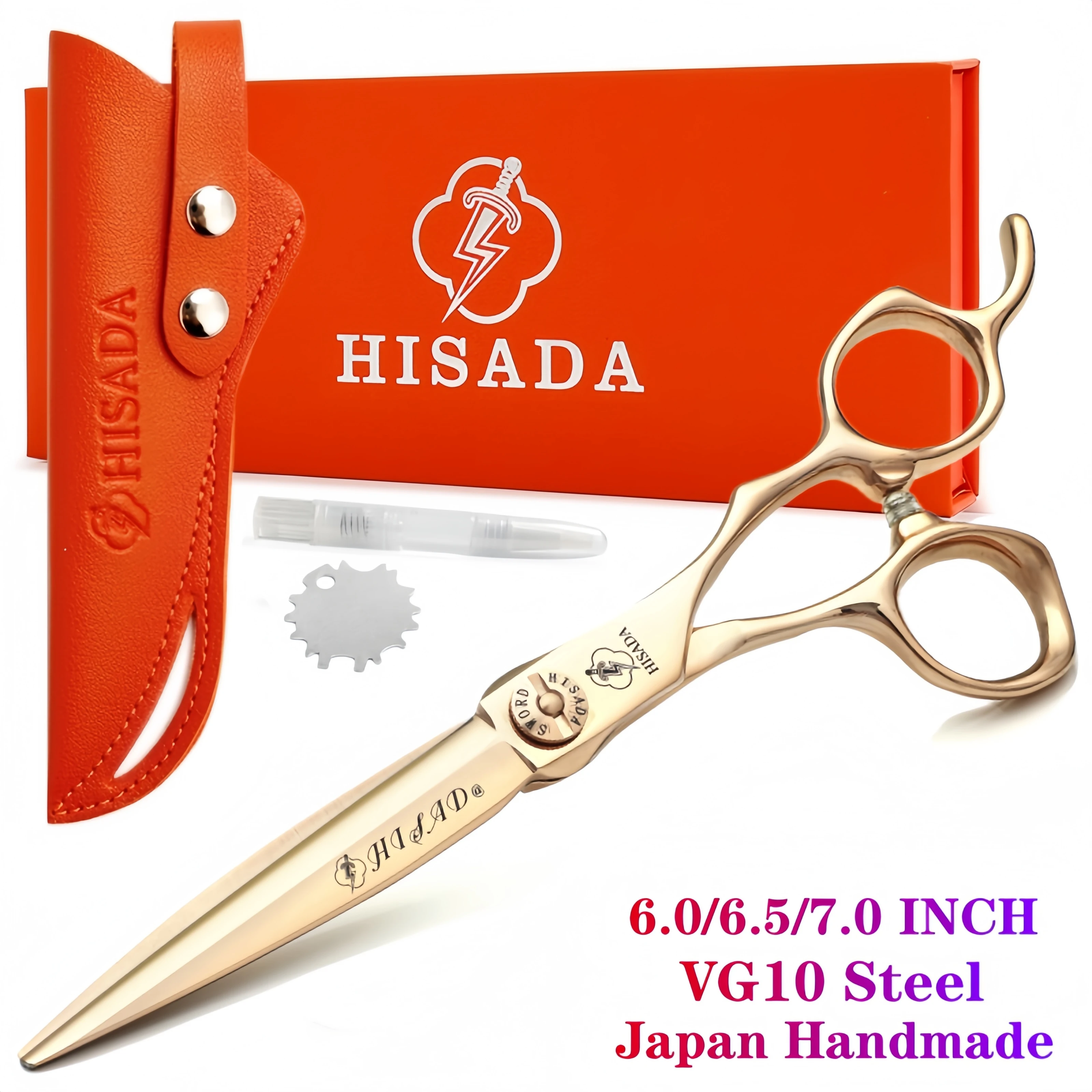 HISADA Professional Barber Scissors 6.0/6.5/7.0 Inch CNC Technology VG10 Material Hairdressing Scissors Barber Equipment