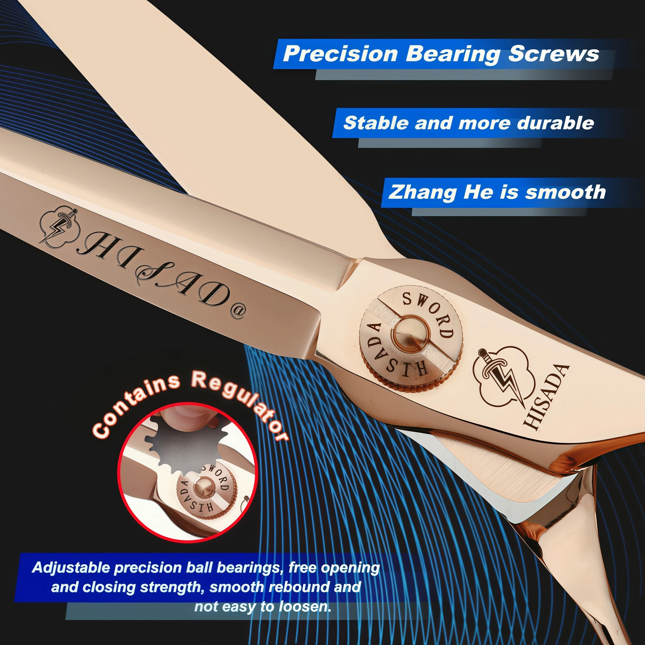 HISADA Professional Barber Scissors 6.0/6.5/7.0 Inch CNC Technology VG10 Material Hairdressing Scissors Barber Equipment
