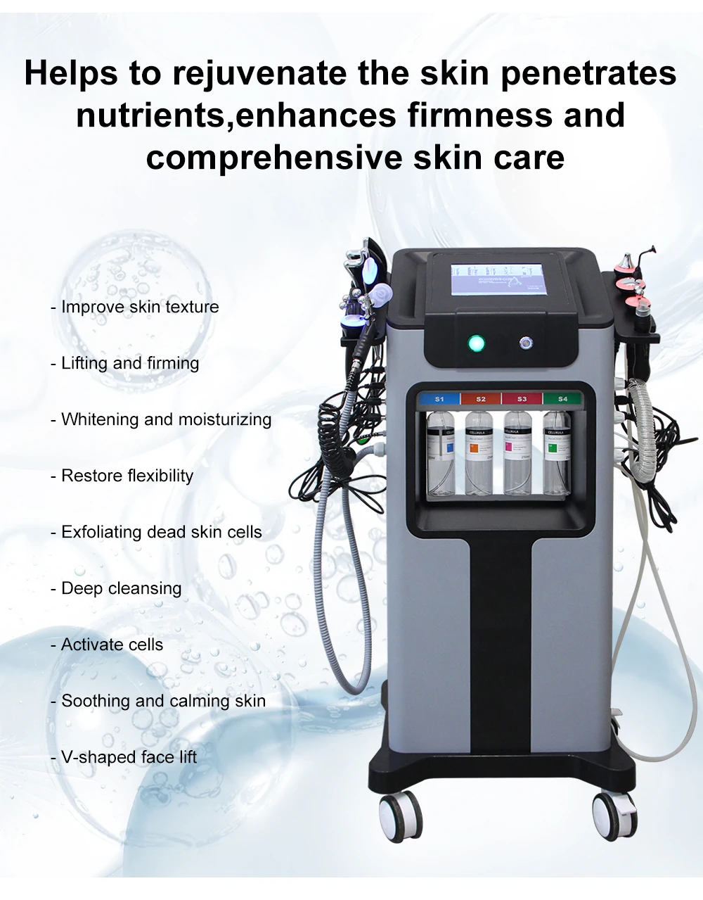 New 10 In 1 Aqua Peeling Lift Skin Bubble Moisturizer Oxygen Machine Skin Care Cleansing Facial Equipment