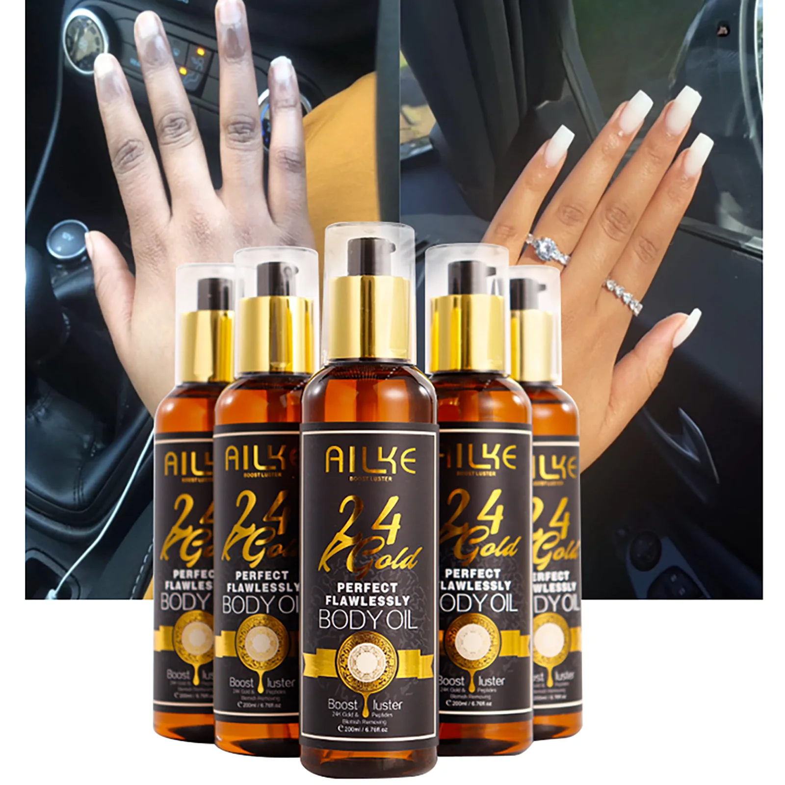 AILKE 24K Glod Flawlessly Skin Care Set, Whitening, Reduce Dark Spots, Pigmentation, Wrinkles, Moisturize, For All Skin Types
