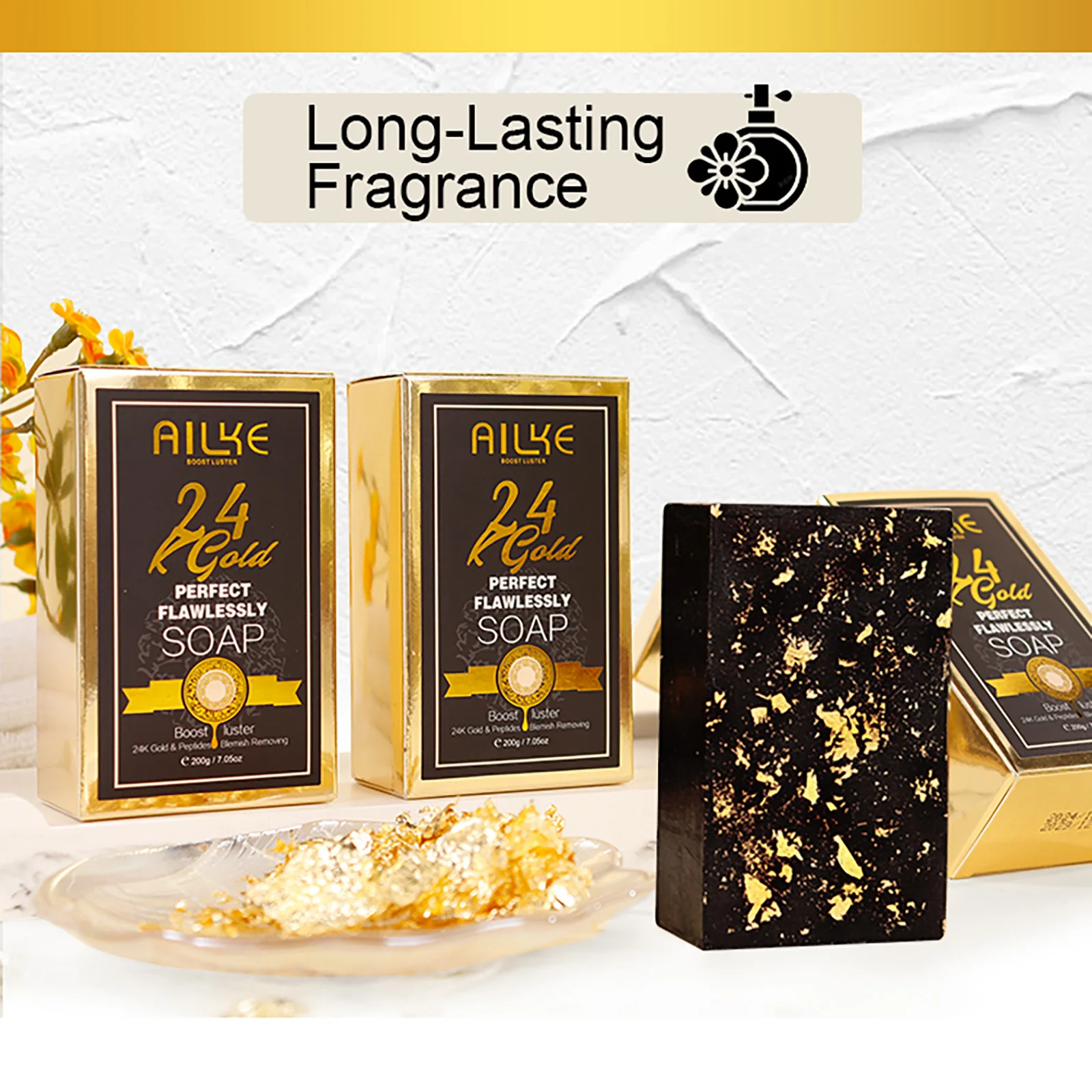 AILKE 24K Glod Flawlessly Skin Care Set, Whitening, Reduce Dark Spots, Pigmentation, Wrinkles, Moisturize, For All Skin Types