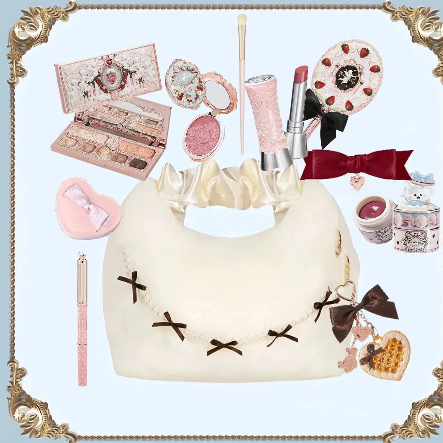 Flower Knows Makeup Set Midsummer Fairytales Flowerknows Foundation Little Angel Highlight Strawberry Rococo Lip Glaze 11pcs Kit