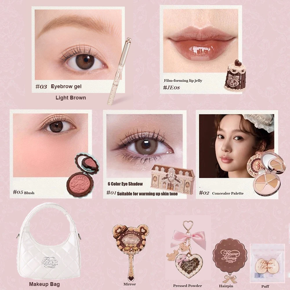 Flower Knows Makeup Set Midsummer Fairytales Flowerknows Foundation Little Angel Highlight Strawberry Rococo Lip Glaze 11pcs Kit