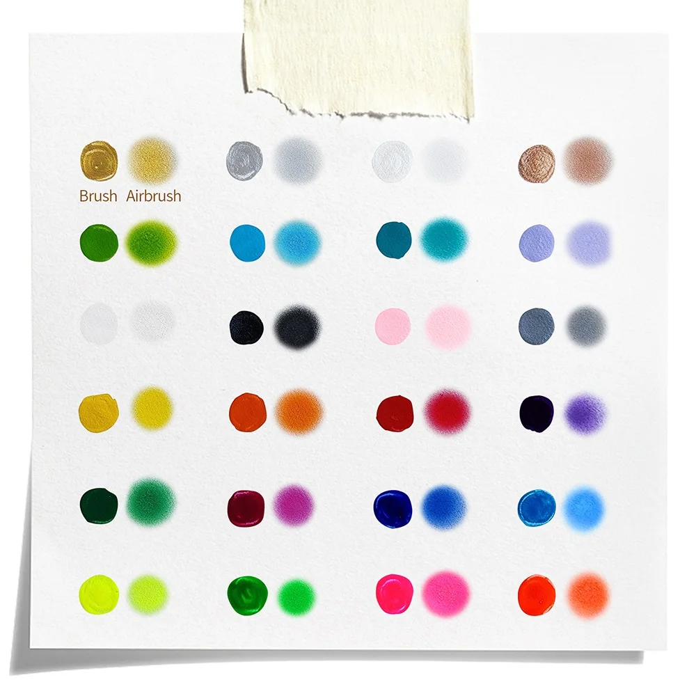24 Colors Acrylic Paint Ink Set Airbrush Spray Nail Art Inks Water Pigment for Adults Craft Painting Nail Art Tool 10ml