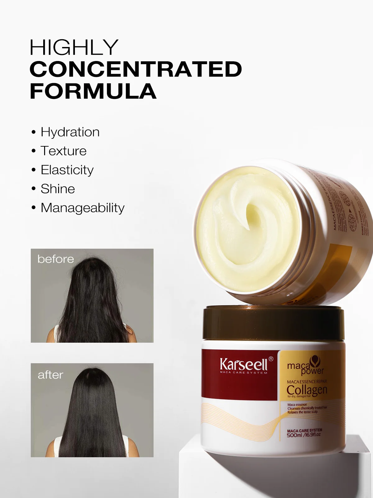 Karseell 500ml Collagen Hair Treatment Deep Repair Conditioning Argan Oil  Hair Mask Essence for Dry Damaged Hair All Hair Type