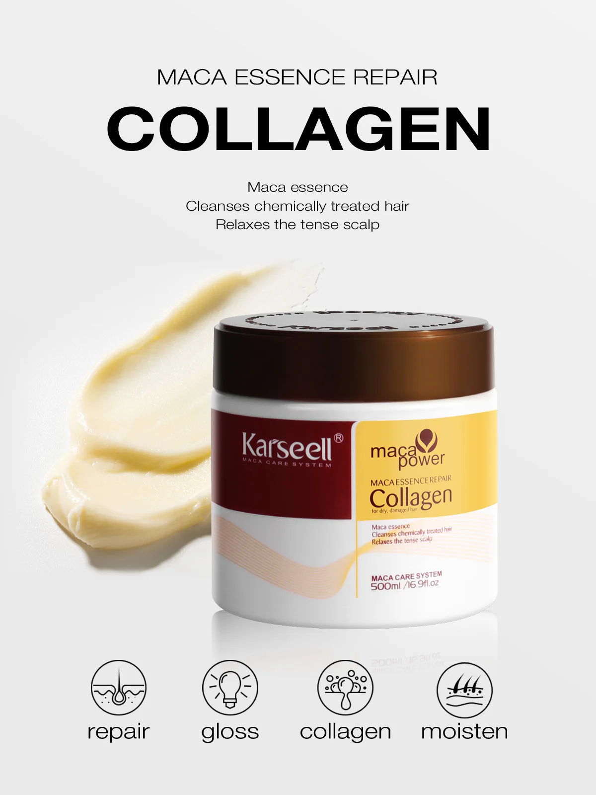 Karseell 500ml Collagen Hair Treatment Deep Repair Conditioning Argan Oil  Hair Mask Essence for Dry Damaged Hair All Hair Type
