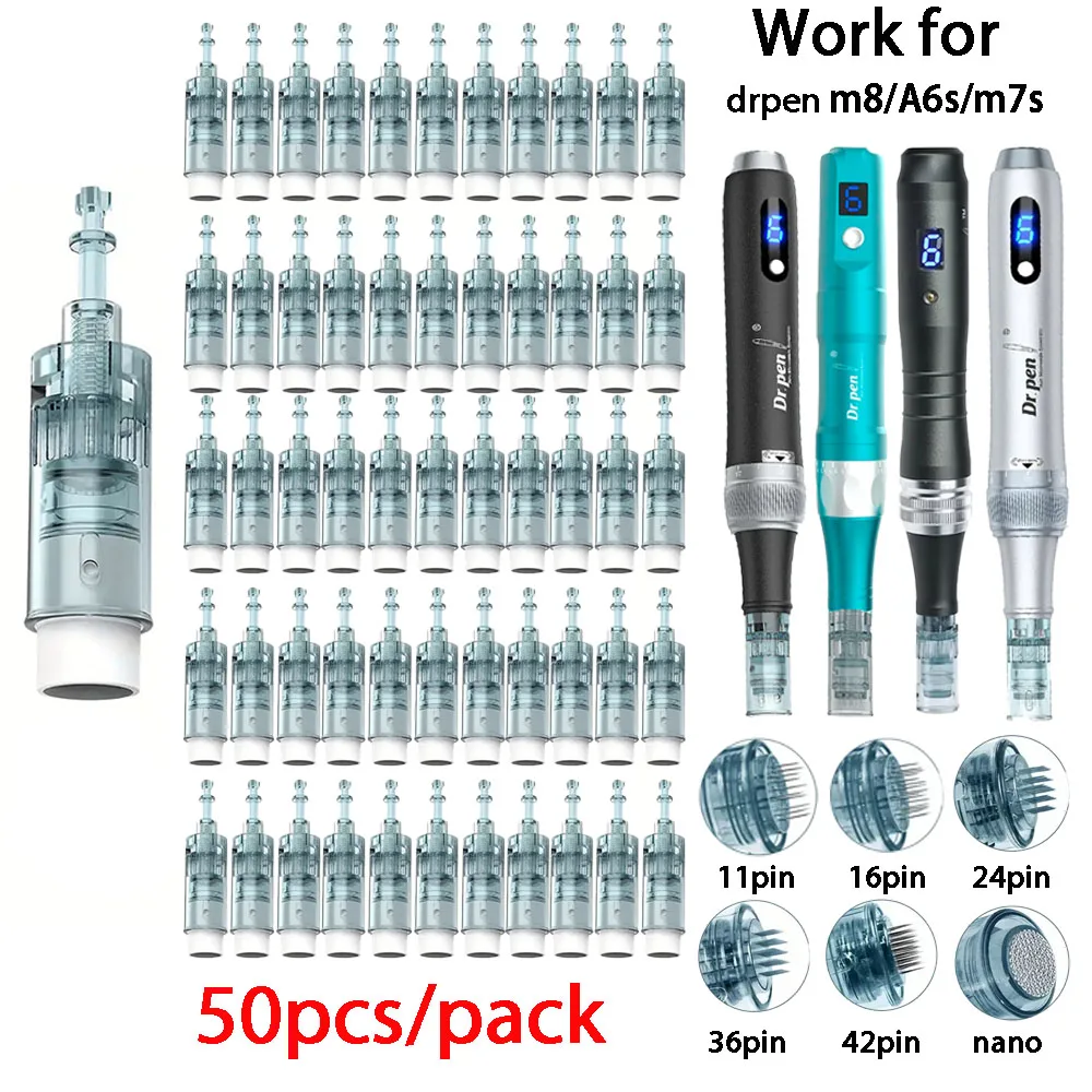 100pcs Dermapen M8 Needle for Drpen M8/m7s/A6s Derma Micronneedle Pen Mesotherapy Microneedling Needle Length 0.25mm