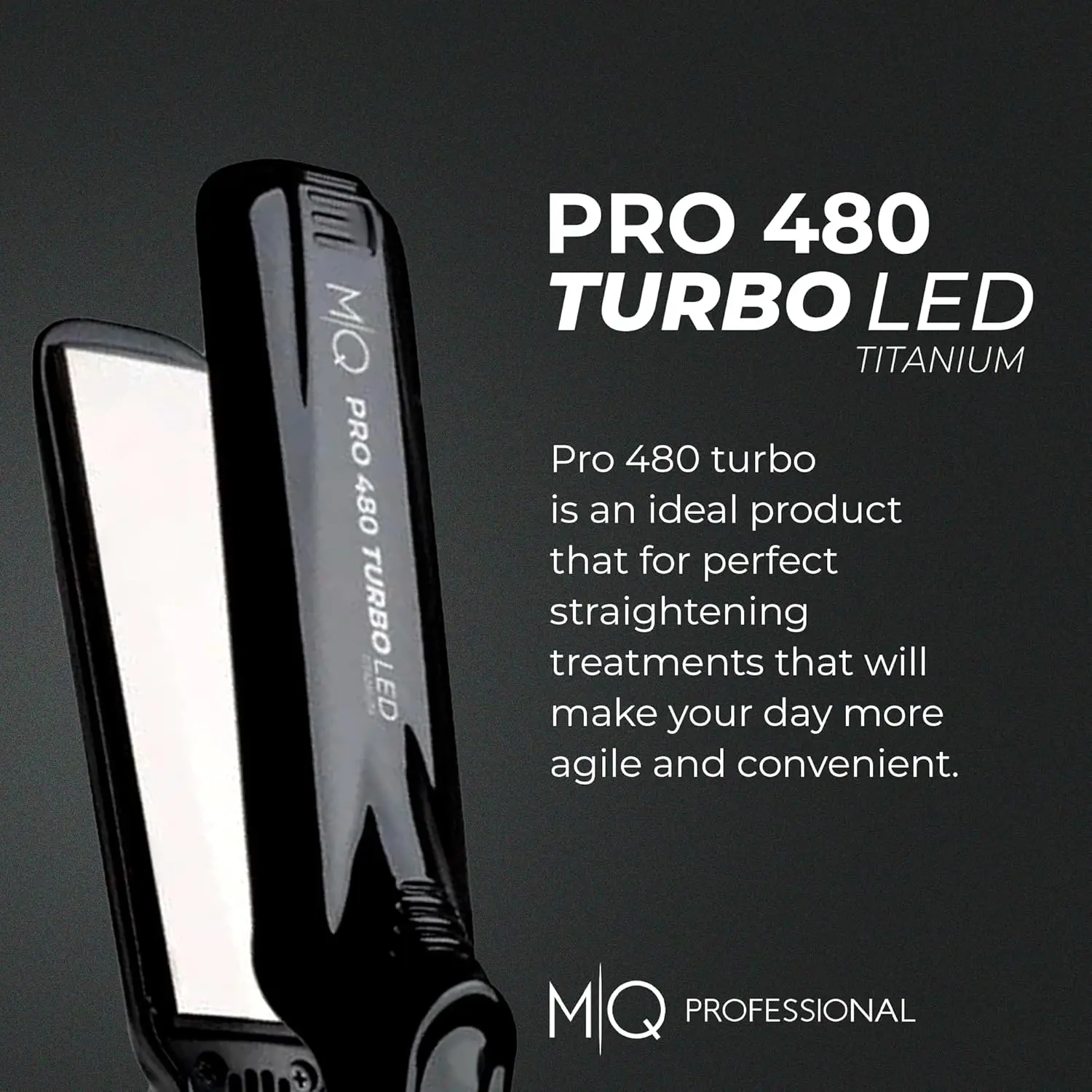 2026 High MQ Hair Straightening Titanium Flat Bivolt Iron 480°F Turbo Anatomic Design, Ultra-Smooth, Mirror Effect - 3 Passes