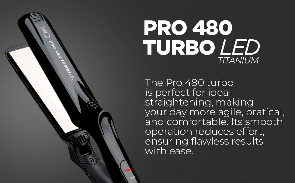 2026 High MQ Hair Straightening Titanium Flat Bivolt Iron 480°F Turbo Anatomic Design, Ultra-Smooth, Mirror Effect - 3 Passes