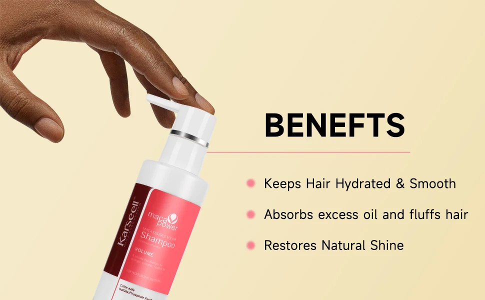 Original Karseell Volume Shampoo and Conditioner Argan Oil Moisturizing Smooth Leave in Cream Curl Defining Cream Hair Care Set