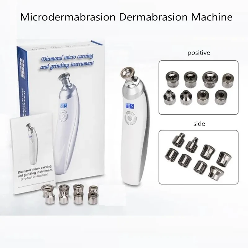 Portable Diamond Microdermabrasion Machine Facial Skin Care Blackhead Removal Beauty Device with Diamond Dermabrasion Tips