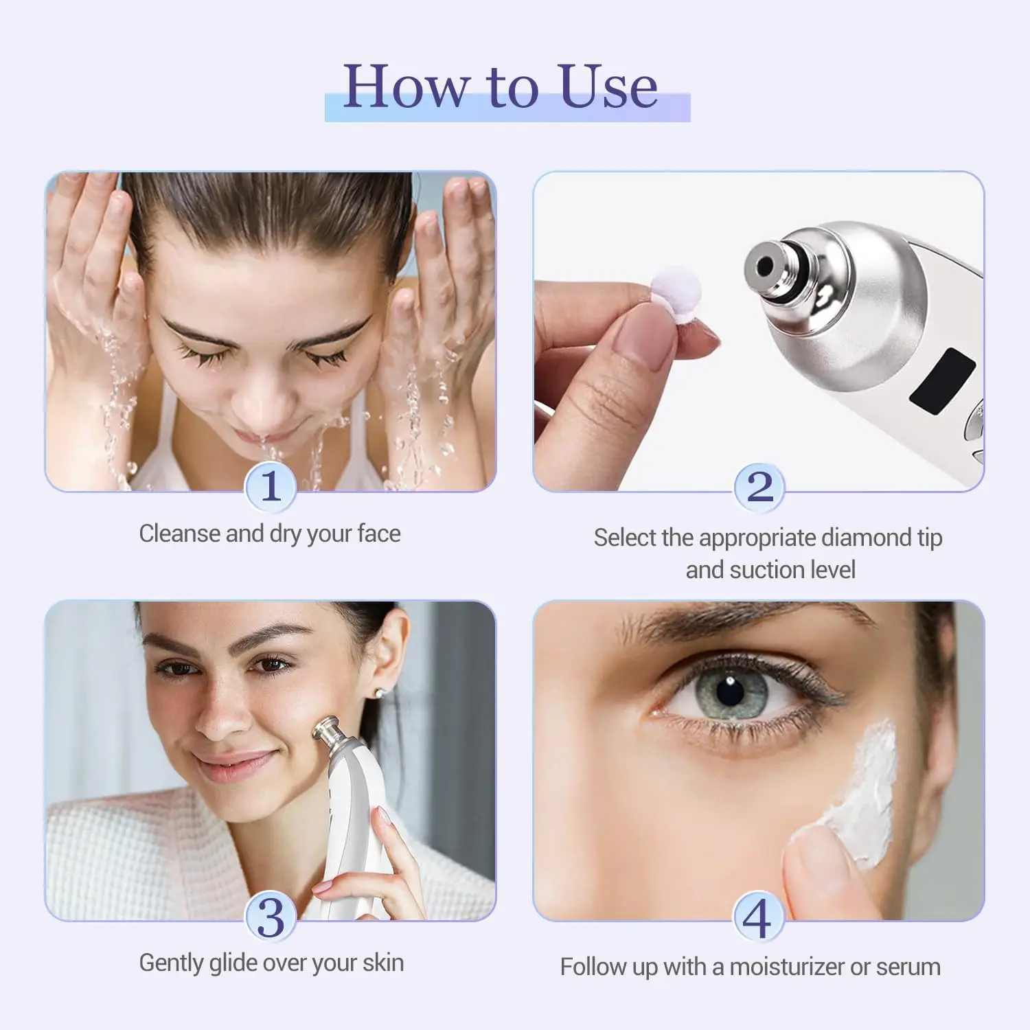 Portable Diamond Microdermabrasion Machine Facial Skin Care Blackhead Removal Beauty Device with Diamond Dermabrasion Tips