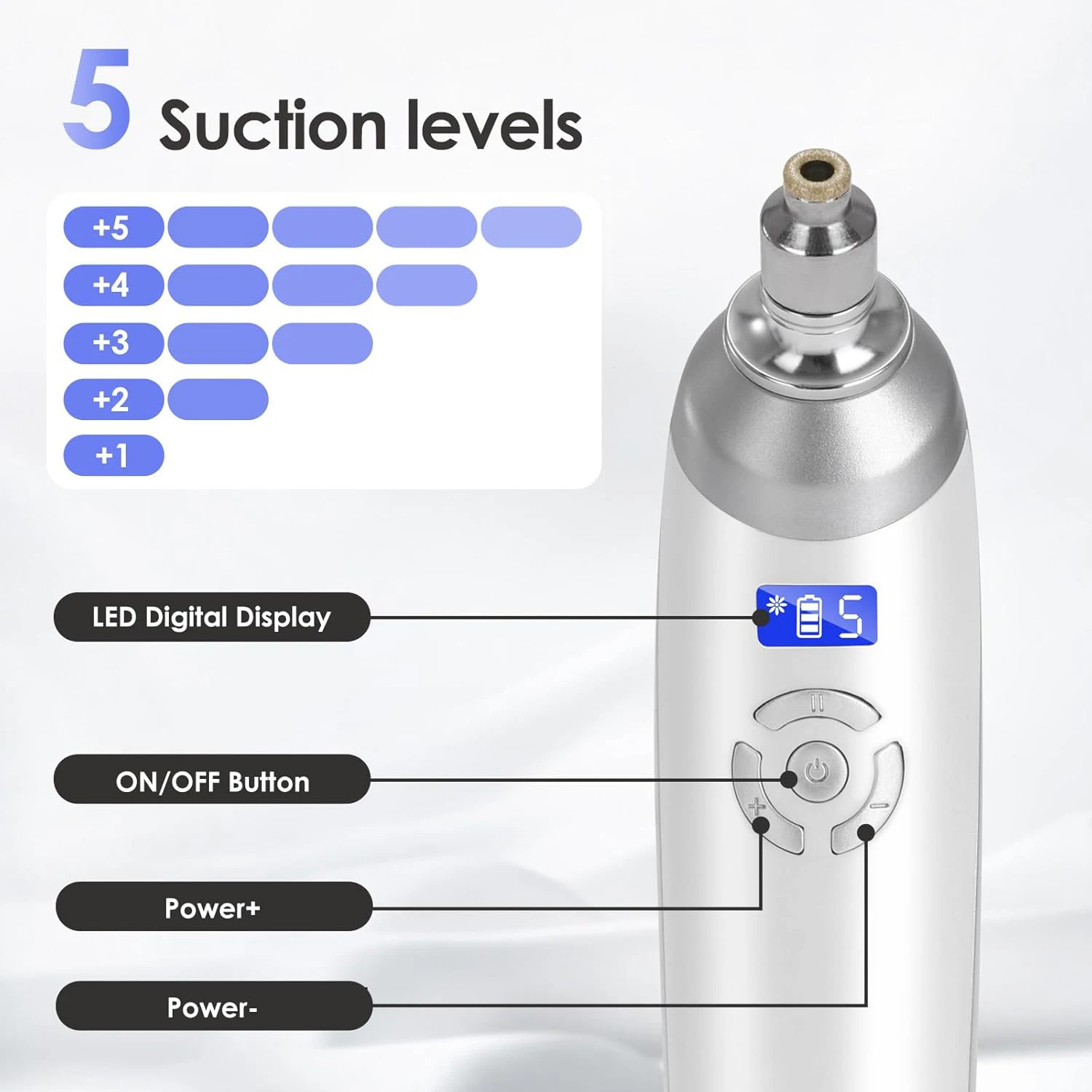 Portable Diamond Microdermabrasion Machine Facial Skin Care Blackhead Removal Beauty Device with Diamond Dermabrasion Tips