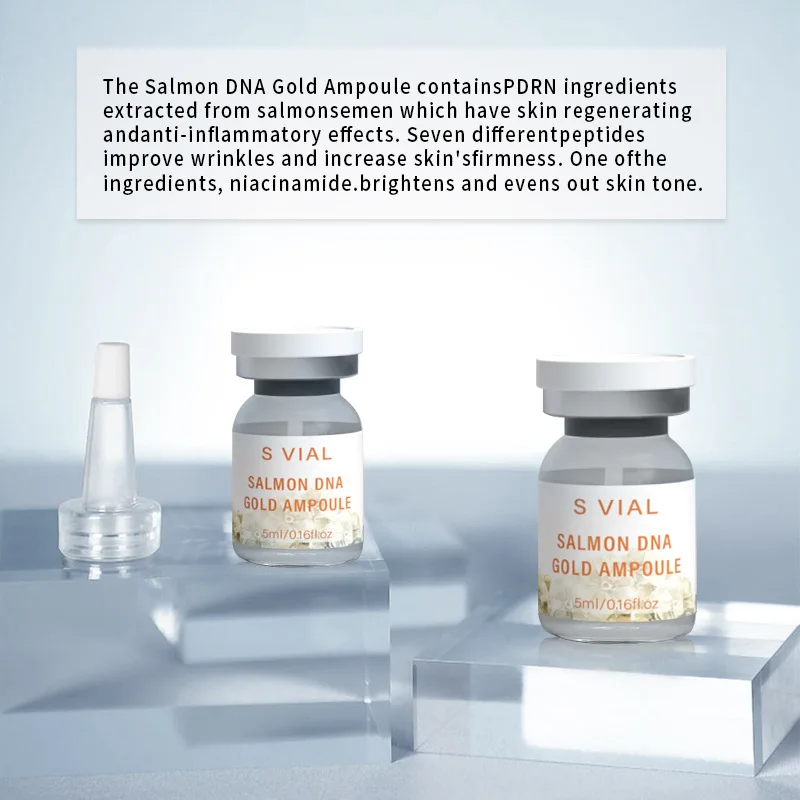 10pcs Salmon DNA PDRN Ampoule Skin Booster Serum Kit Facial Skin Whitening Moisturizing For 0.3mm Microneedle Serum
