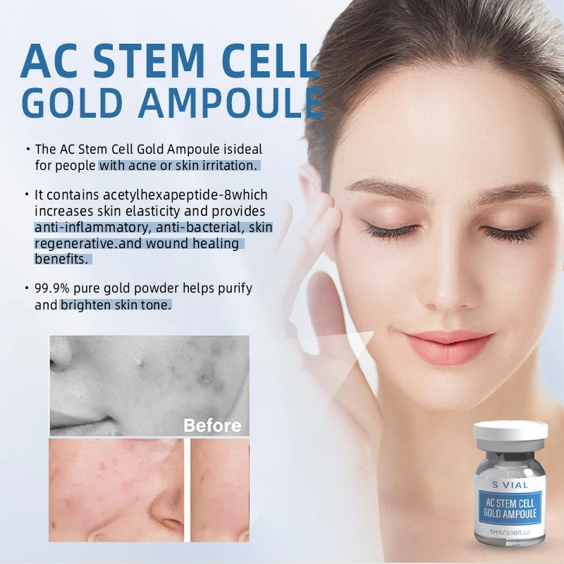 10pcs Salmon DNA PDRN Ampoule Skin Booster Serum Kit Facial Skin Whitening Moisturizing For 0.3mm Microneedle Serum