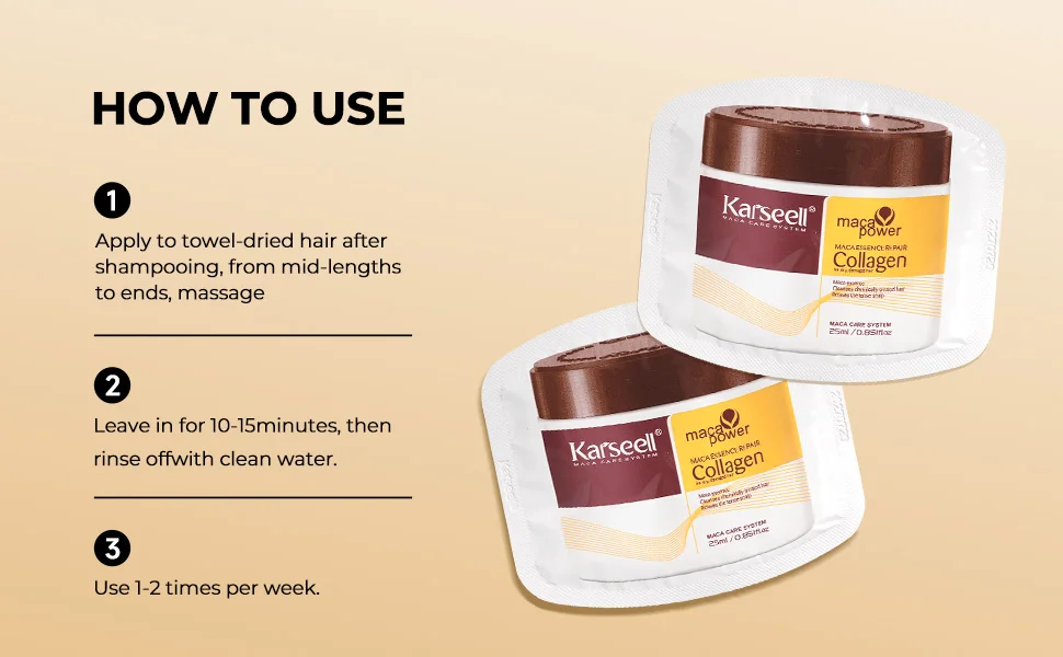 Karseell 24 Packs/Box Collagen Hair Treatment Deep Repair Conditioning Argan Oil Collagen Hair Mask Essence for Dry Damaged Hair