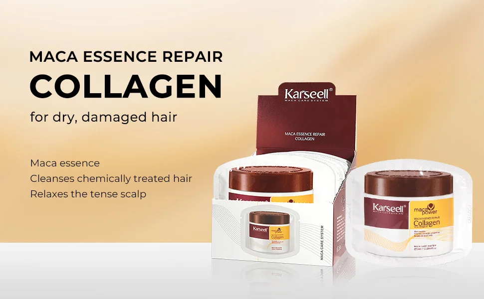 Karseell 24 Packs/Box Collagen Hair Treatment Deep Repair Conditioning Argan Oil Collagen Hair Mask Essence for Dry Damaged Hair