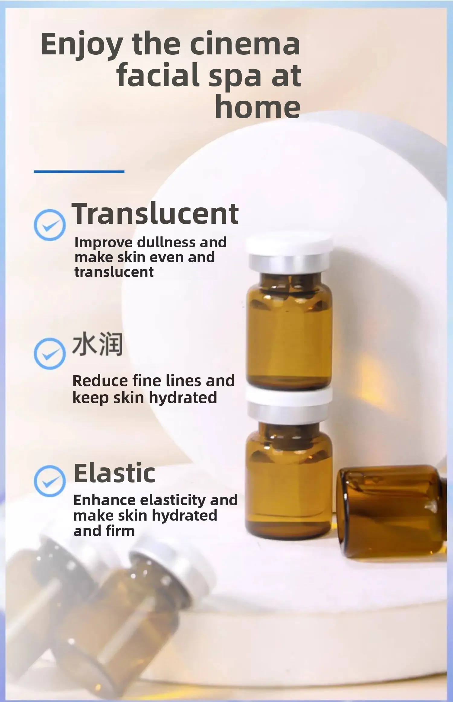 Glutathione Freeze-Dried Powder Skin Care Serum Brightening Hydrating Rejuvenating Facial Care 5pairs