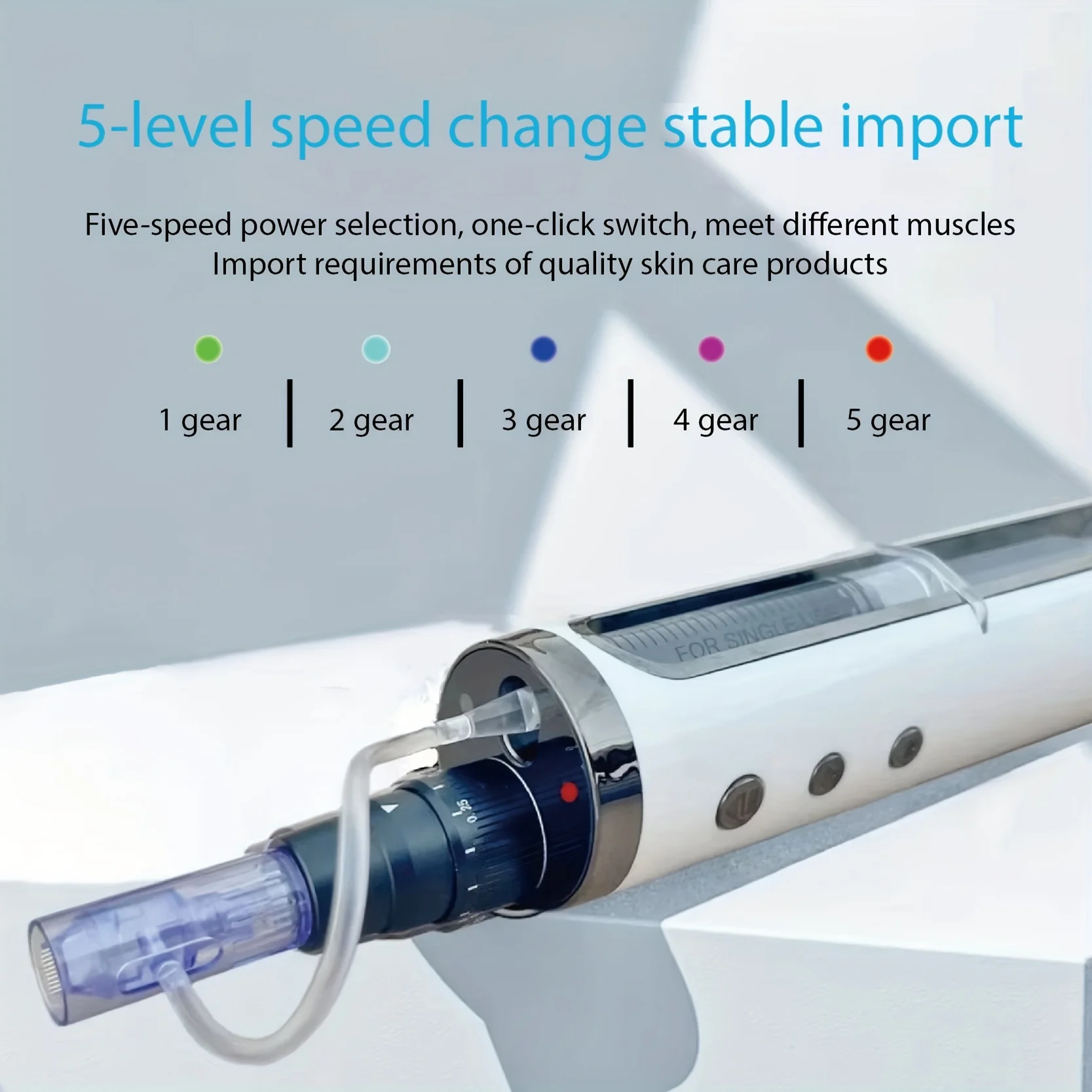 New Adjustable 5-Level Electric Derma Pen with 2 Round Nano Cartridges Adjustable MicroNeedling&Liquid Output Facial Beauty Care