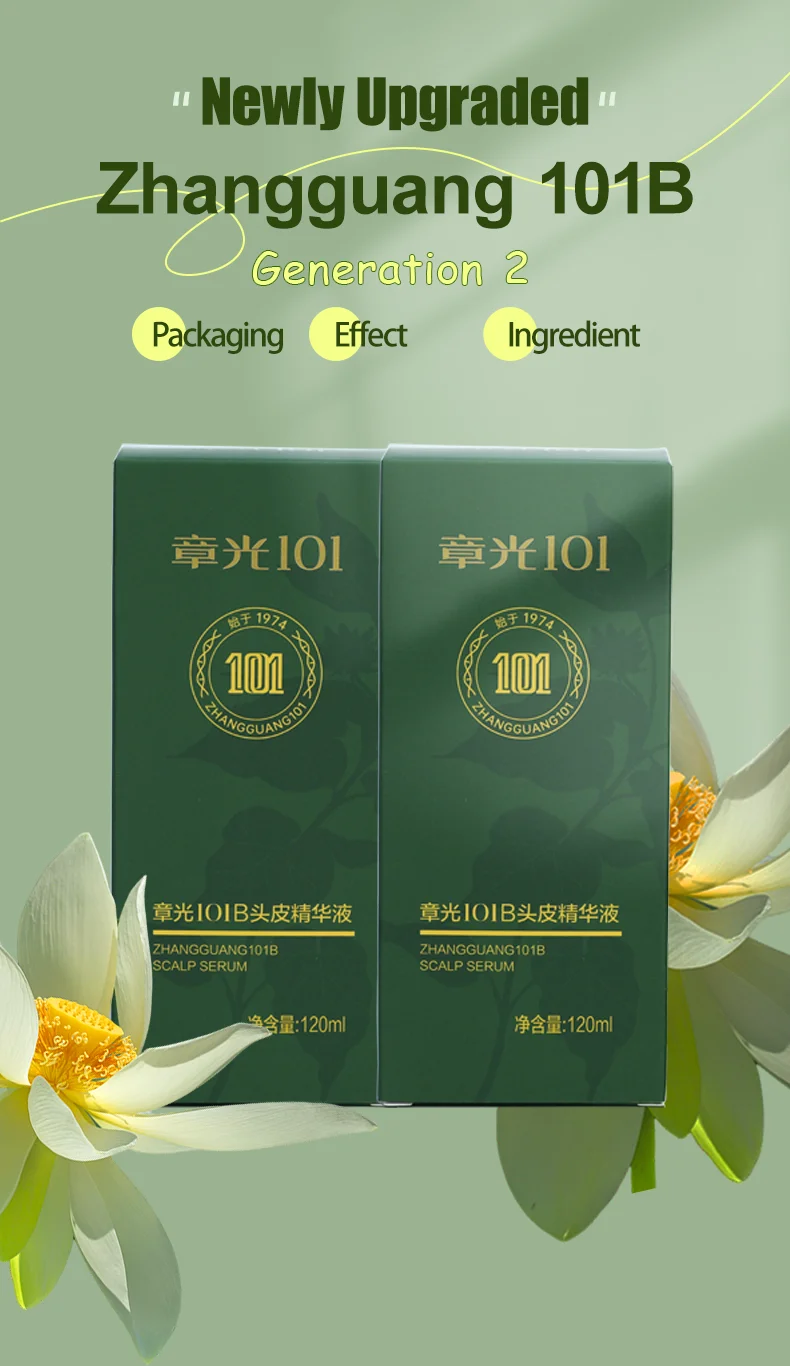 ZHANGGUANG 101B Anti Hair Loss HAIR TONIC 2*120 ml (101M) Chinese Medicine Therapy Hair Growth Treatment Essence 100% Original