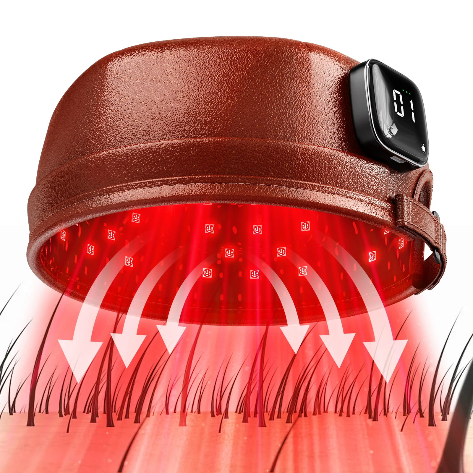 Wireless Hair Growth Laser Cap 120 Diodes 850nm 660nm Anti Hair Loss Stress Relief Infrared Light Relaxation Therapy 4 Levels