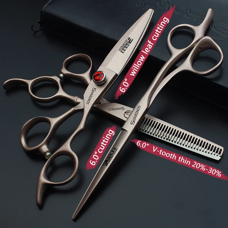 SHARONDS 5.5" 6" 6.5 Inch Hairdressing Scissors Light Weight 440C Japanese Steel Professional Barber Scissors Hairdressers Shear