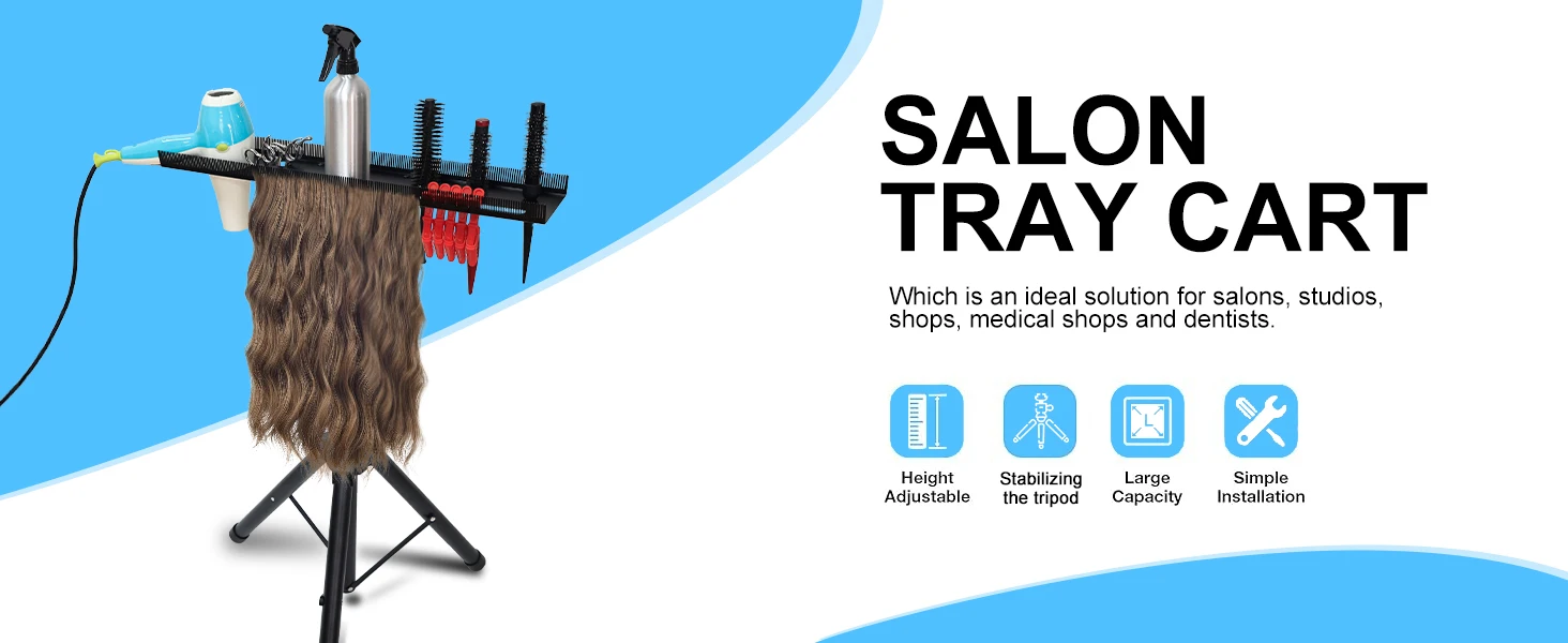 Barber Adjustable Braiding Stylists Hair Rack Hair Racks Double Sided Standing Hair Stand Extension Holder Braiders Makeup Tools