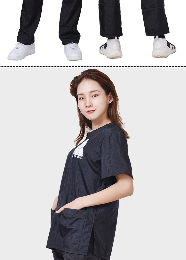 S/M/L/XL/3XL Pet Groomer Waterproof Uniform Suit Cut Pet Hair Breathable Soft Pet Beautician Overalls Set Pro Groomer Robe G0708