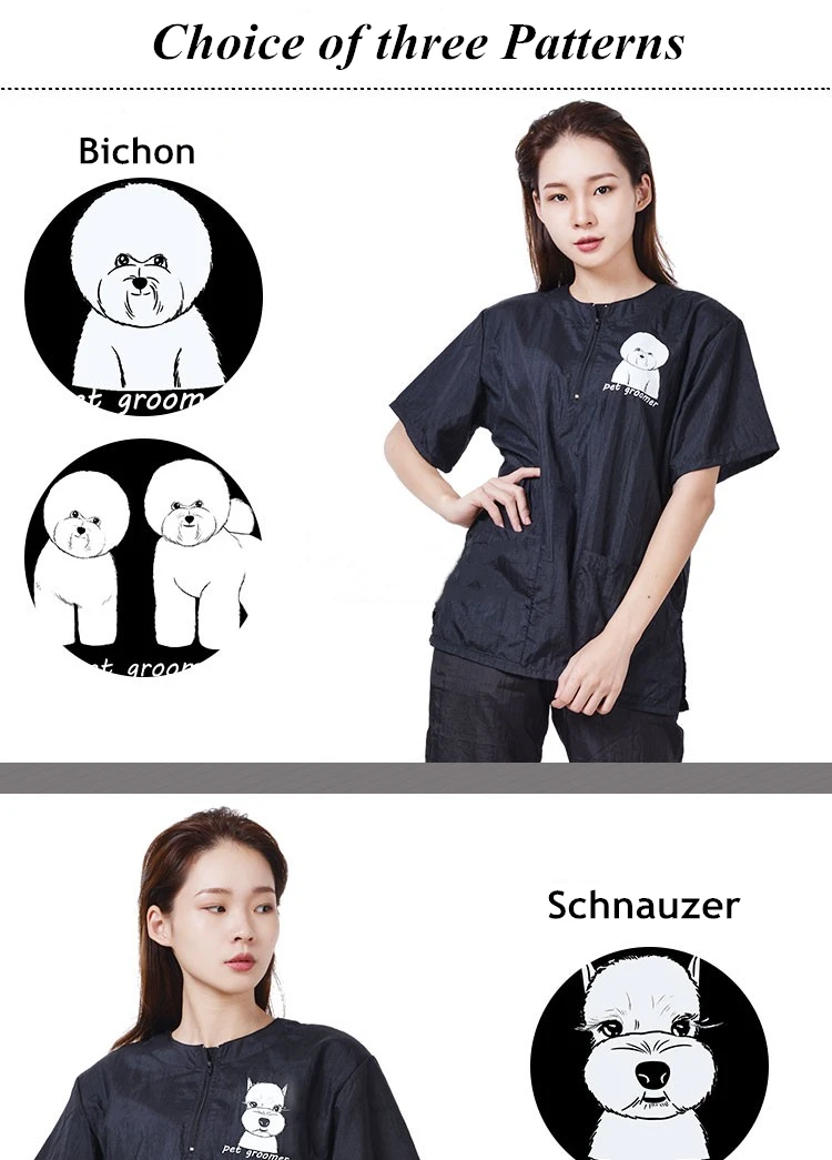 S/M/L/XL/3XL Pet Groomer Waterproof Uniform Suit Cut Pet Hair Breathable Soft Pet Beautician Overalls Set Pro Groomer Robe G0708