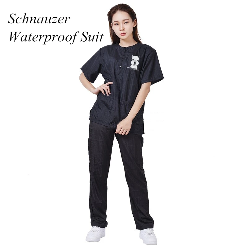 S/M/L/XL/3XL Pet Groomer Waterproof Uniform Suit Cut Pet Hair Breathable Soft Pet Beautician Overalls Set Pro Groomer Robe G0708