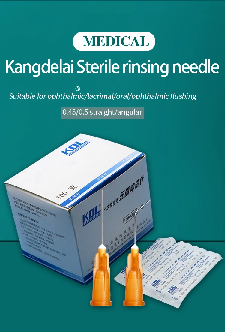Condolet disposable sterile irrigation needle Ophthalmology lacrimal duct dental irrigation needle Flat head angle needle