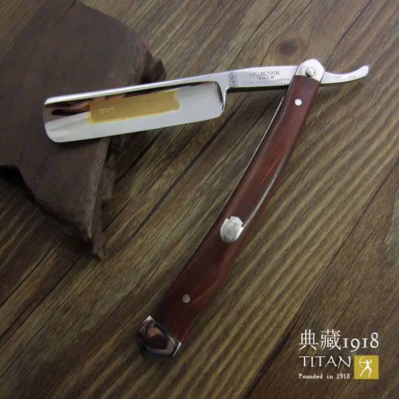 Titan Straight Razor Wooden Handle Hand Made Stainless Steel Blade Sharping Shaving