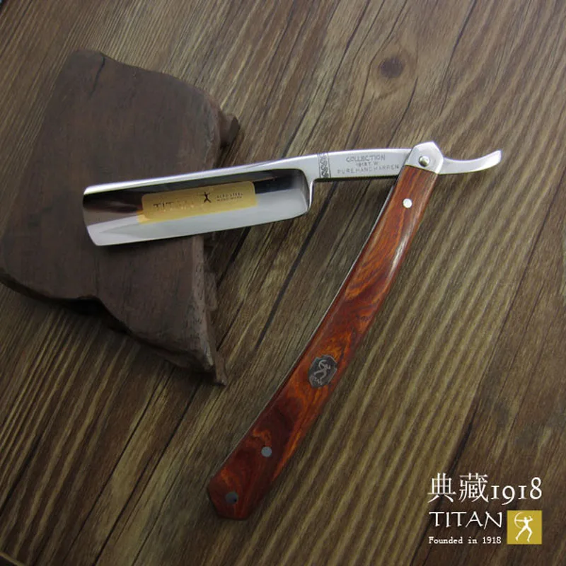 Titan Straight Razor Wooden Handle Hand Made Stainless Steel Blade Sharping Shaving