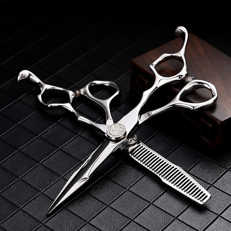 Professional Hairdresser Scissors 6.0Inch Japan 440C Steel Hair Cutting Tools Barber Shears Hairdressing Thinning